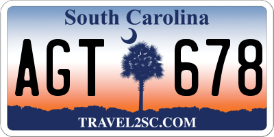 SC license plate AGT678