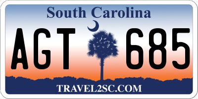 SC license plate AGT685
