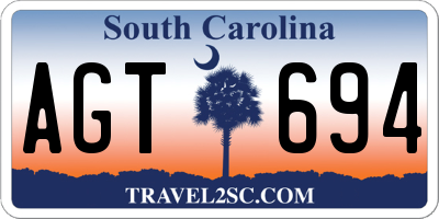 SC license plate AGT694