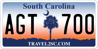 SC license plate AGT700