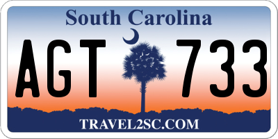 SC license plate AGT733