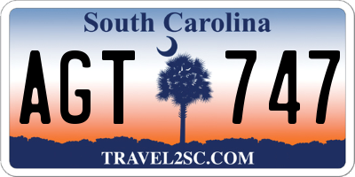 SC license plate AGT747