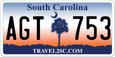 SC license plate AGT753