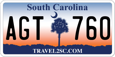 SC license plate AGT760