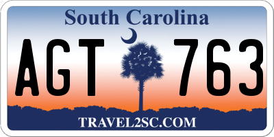 SC license plate AGT763
