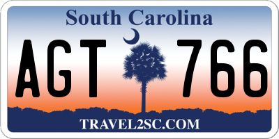 SC license plate AGT766
