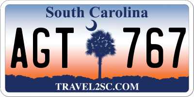 SC license plate AGT767