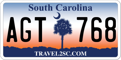 SC license plate AGT768