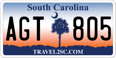 SC license plate AGT805