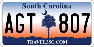 SC license plate AGT807
