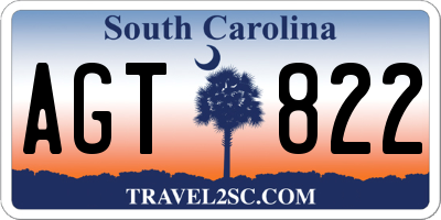 SC license plate AGT822