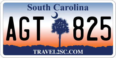 SC license plate AGT825