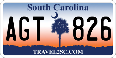 SC license plate AGT826