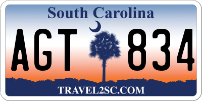 SC license plate AGT834