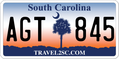 SC license plate AGT845