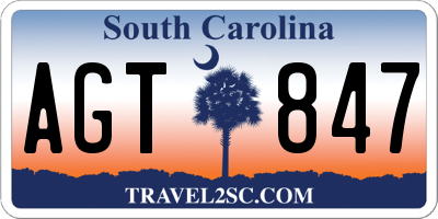 SC license plate AGT847