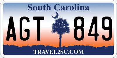 SC license plate AGT849