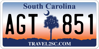 SC license plate AGT851