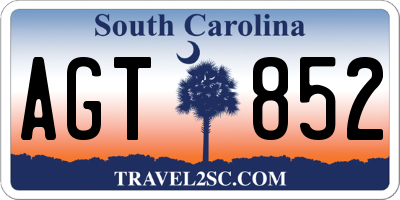 SC license plate AGT852