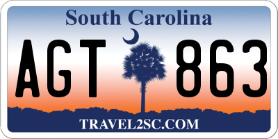 SC license plate AGT863