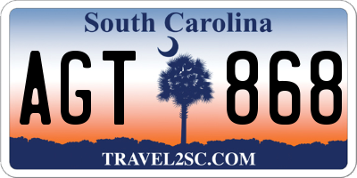 SC license plate AGT868
