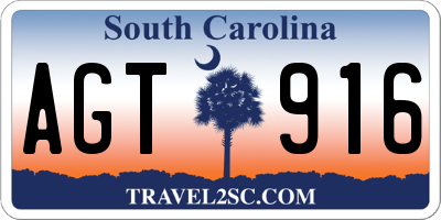 SC license plate AGT916