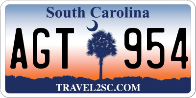 SC license plate AGT954