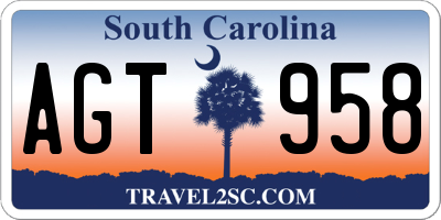 SC license plate AGT958