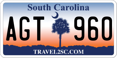SC license plate AGT960