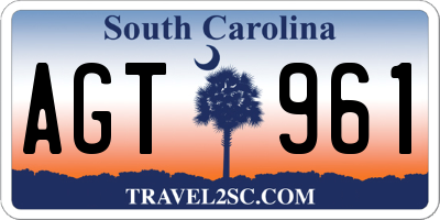 SC license plate AGT961