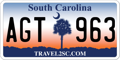 SC license plate AGT963