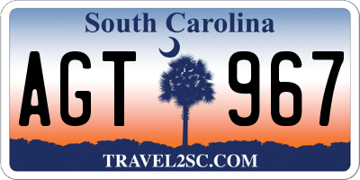 SC license plate AGT967