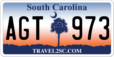 SC license plate AGT973