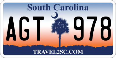SC license plate AGT978