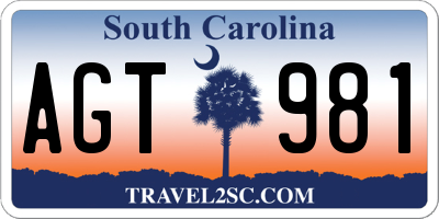 SC license plate AGT981