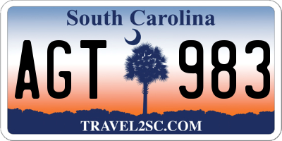 SC license plate AGT983