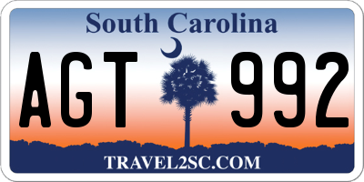 SC license plate AGT992