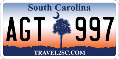 SC license plate AGT997