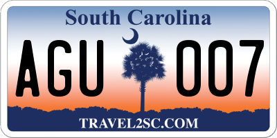 SC license plate AGU007