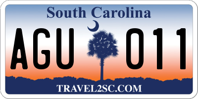 SC license plate AGU011