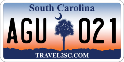SC license plate AGU021