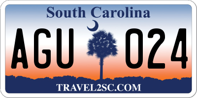 SC license plate AGU024