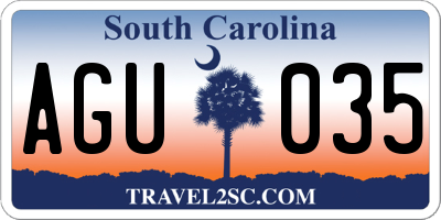 SC license plate AGU035