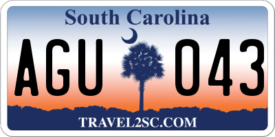 SC license plate AGU043