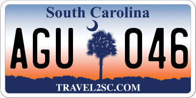 SC license plate AGU046