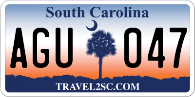 SC license plate AGU047