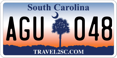 SC license plate AGU048