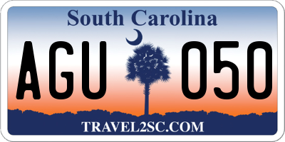 SC license plate AGU050