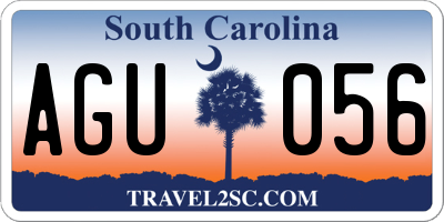 SC license plate AGU056