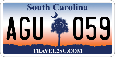 SC license plate AGU059